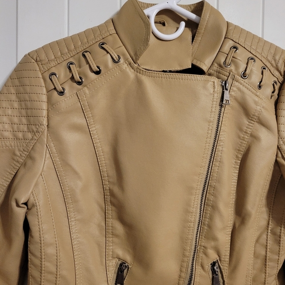 Faux Leather Moto Jacket Size Small - Picture 2 of 4